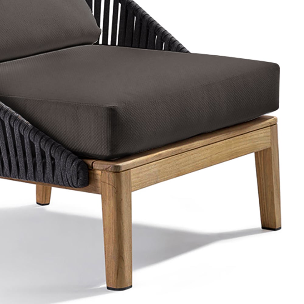 Hodnocení zákazníků pro položku Ratanová venkovní akcentová židle bez ramene ve spodní části z masivního dřeva se šedým polštářem