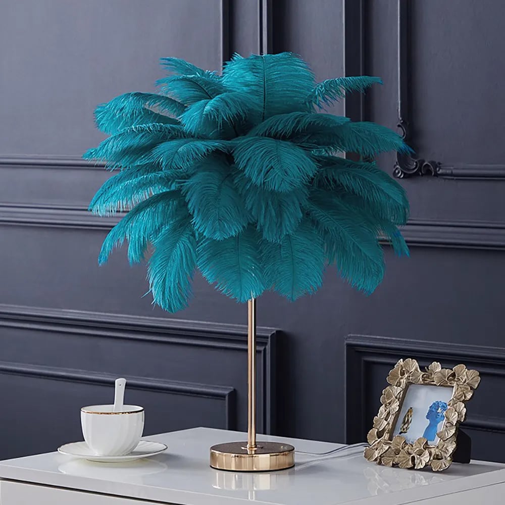 Customer Reviews for Loftus Art Deco Gold Portable Table Lamp with Green Feather USB Charging & Dimmable