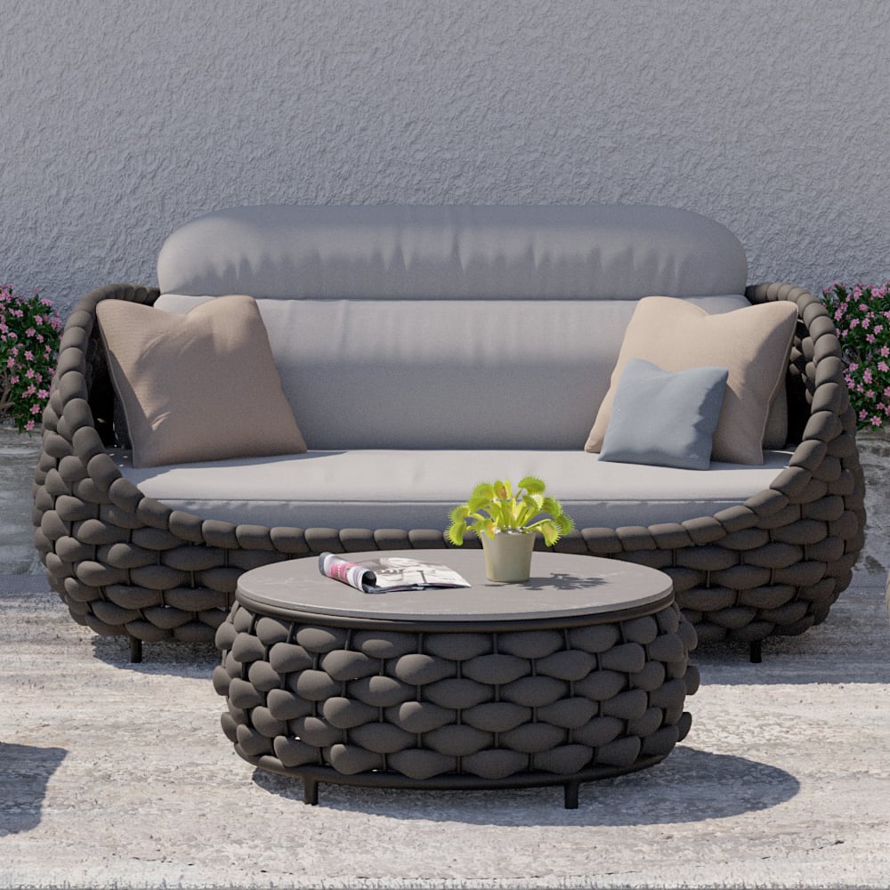 Questions and Answers for Tatta 3 Seater Modern Woven Textilene Rope Outdoor Sofa with Removable Cushion Black