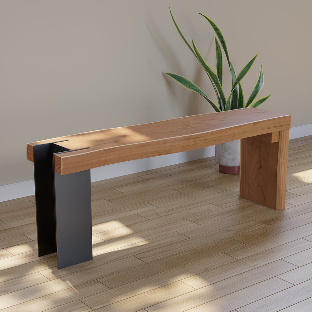 Customer Reviews for Natural Wood Entryway Bench Modern Bench with Steady Metal Legs (47.2'')