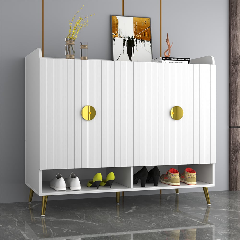 Questions and Answers for Yellar Nordic White Shoe Cabinet 10 Shelves Entryway Shoe Cabinet