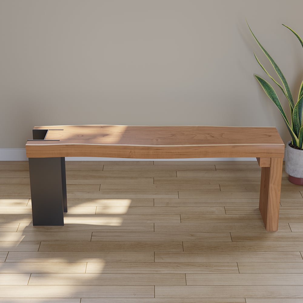 Customer Reviews for Natural Wood Entryway Bench Modern Bench with Steady Metal Legs (47.2'')