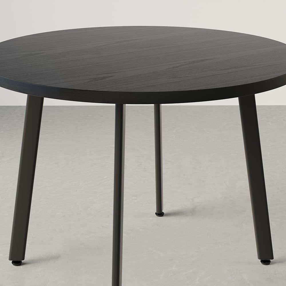 Round Wood Nesting Small Dining Table Set for 4 - 40" Modern White Kitchen Table and Chairs | Homary