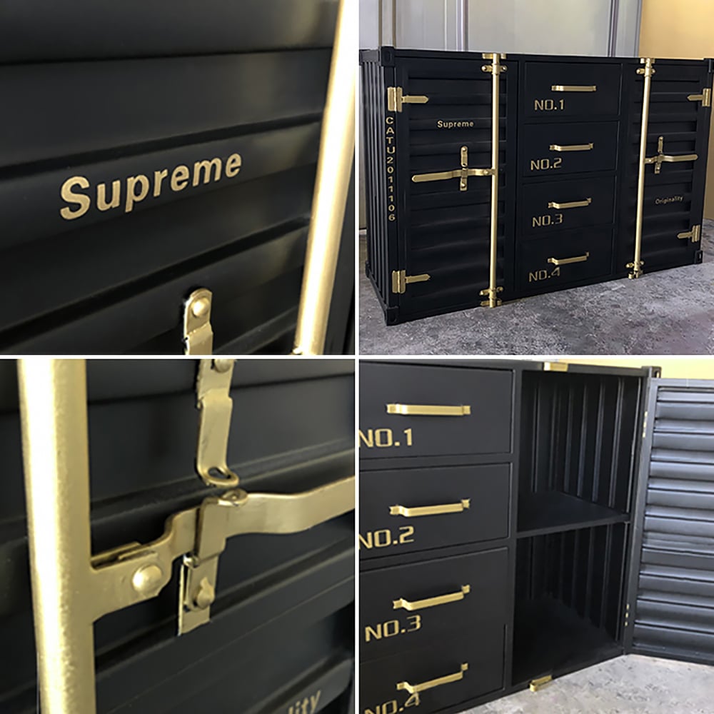 Questions and Answers for Ctainer 1200mm Cargo Container Industrial Sideboards & Buffets with Drawers&Doors Metal