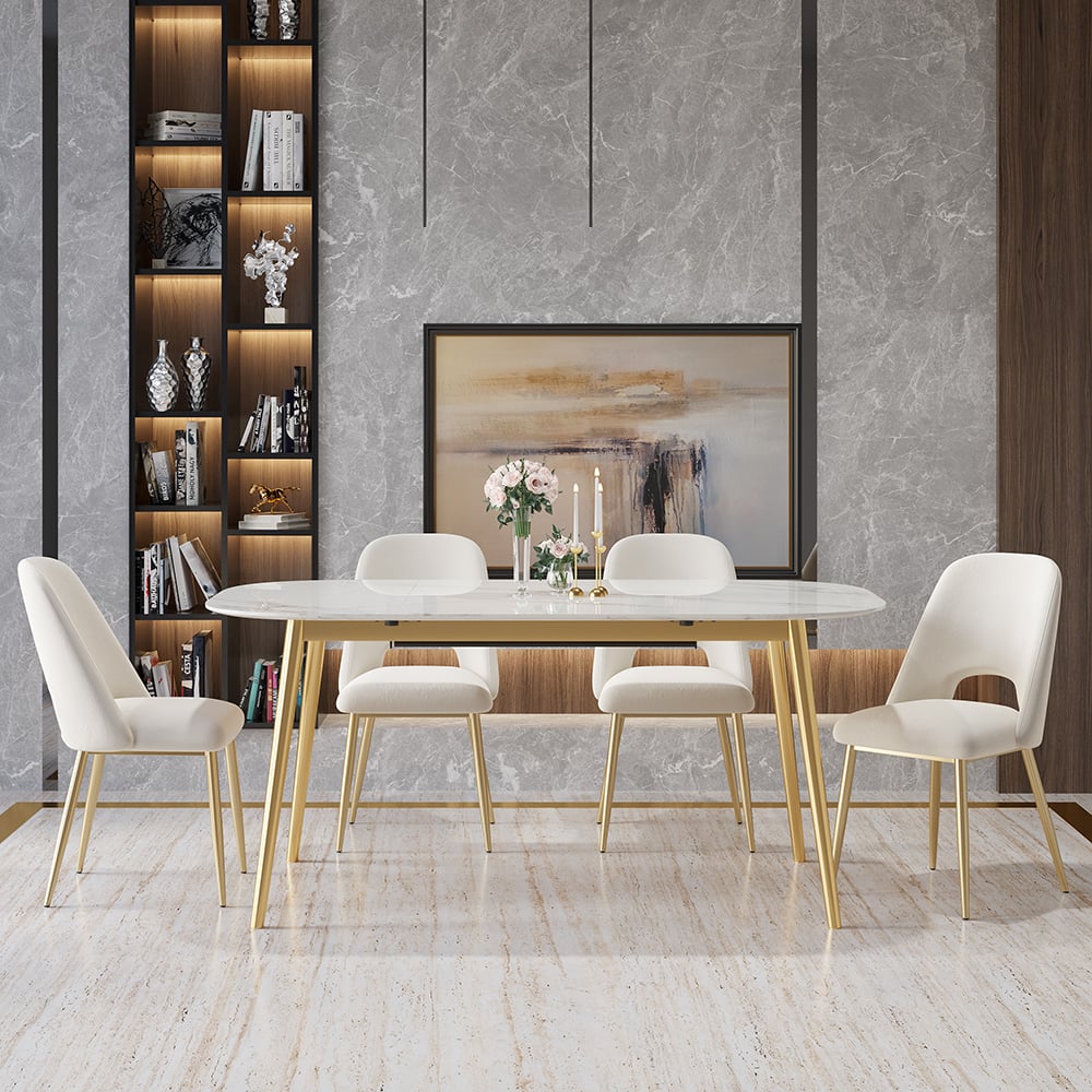 Questions and Answers for Mid-Century Modern White Upholstered Dining Chair Set of 2 with Hollow Back