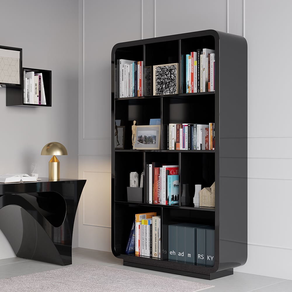 Questions and Answers for Chicent 78.7" Modern Black Bookshelf 4-Tier Standard Bookcase with Rich Storage