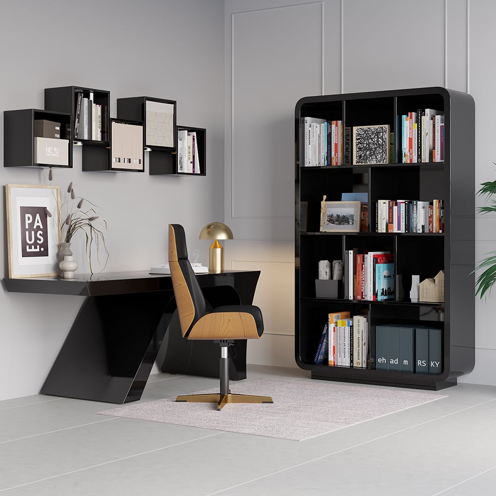 Questions and Answers for Chicent 78.7" Modern Black Bookshelf 4-Tier Standard Bookcase with Rich Storage