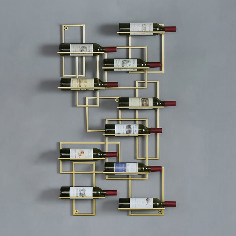 Questions and Answers for 10-Bottle Modern Geometric Wall Mounted Wine Rack