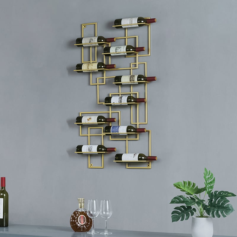 Questions and Answers for 10-Bottle Modern Geometric Wall Mounted Wine Rack