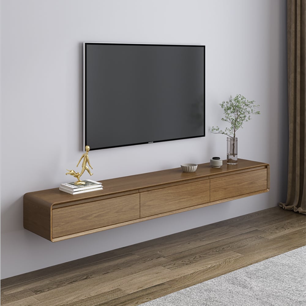 Questions and Answers for Mid Century Floating Wood TV Stand Unit in Walnut with 3 Drawers for TVs Up to 2159mm