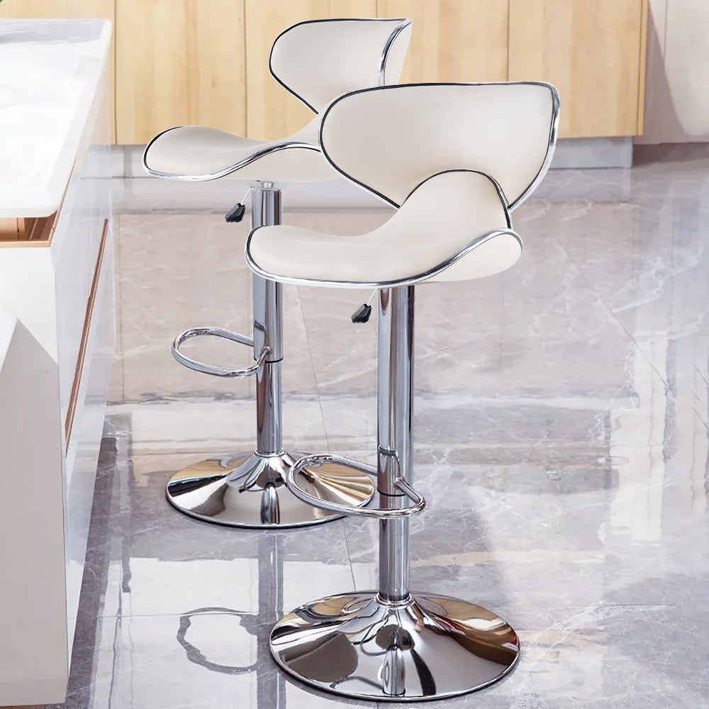 Questions and Answers for Bar Height Bar Stool White PU Leather Upholstery 810mm Bar Chair with Backrest