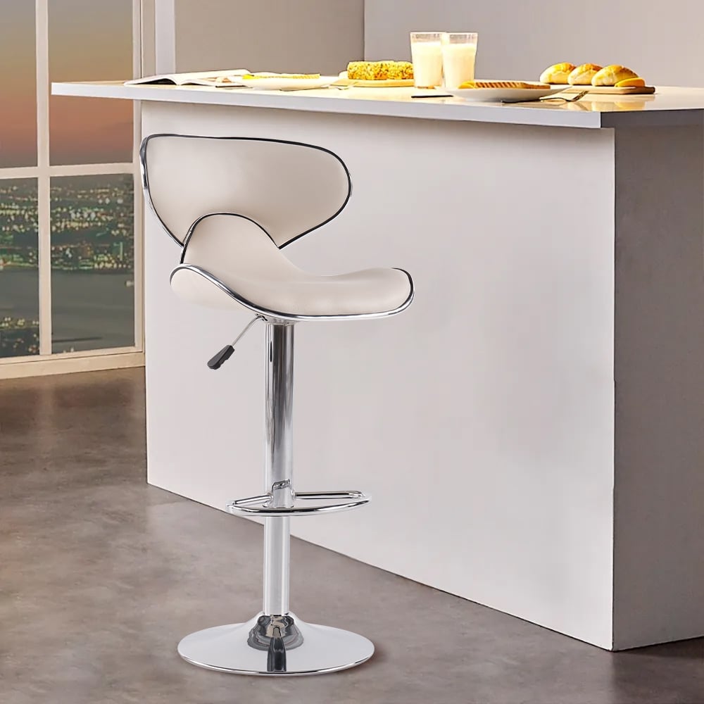 Questions and Answers for Bar Height Bar Stool White PU Leather Upholstery 810mm Bar Chair with Backrest
