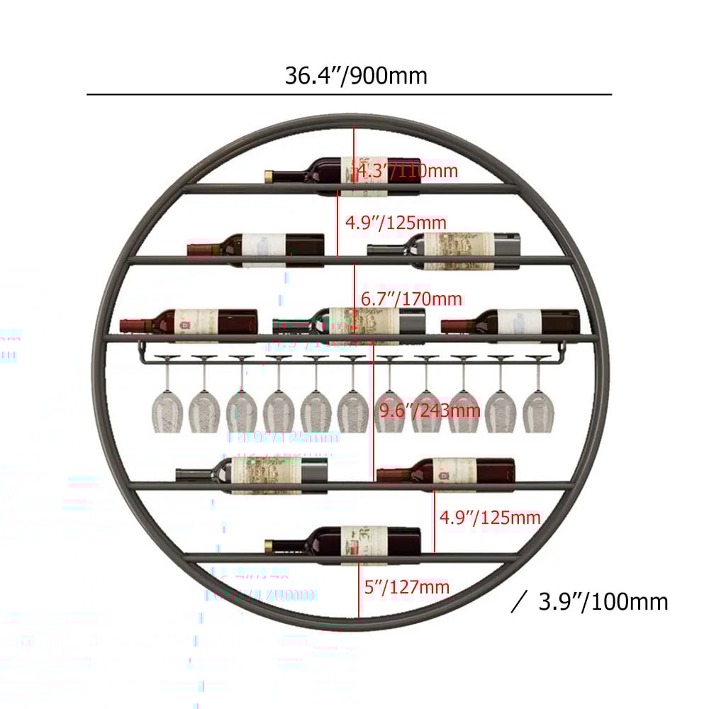 Customer Reviews for Modern Metal Black Round Wine Rack Wall Mounted Wine Rack Glass Rack