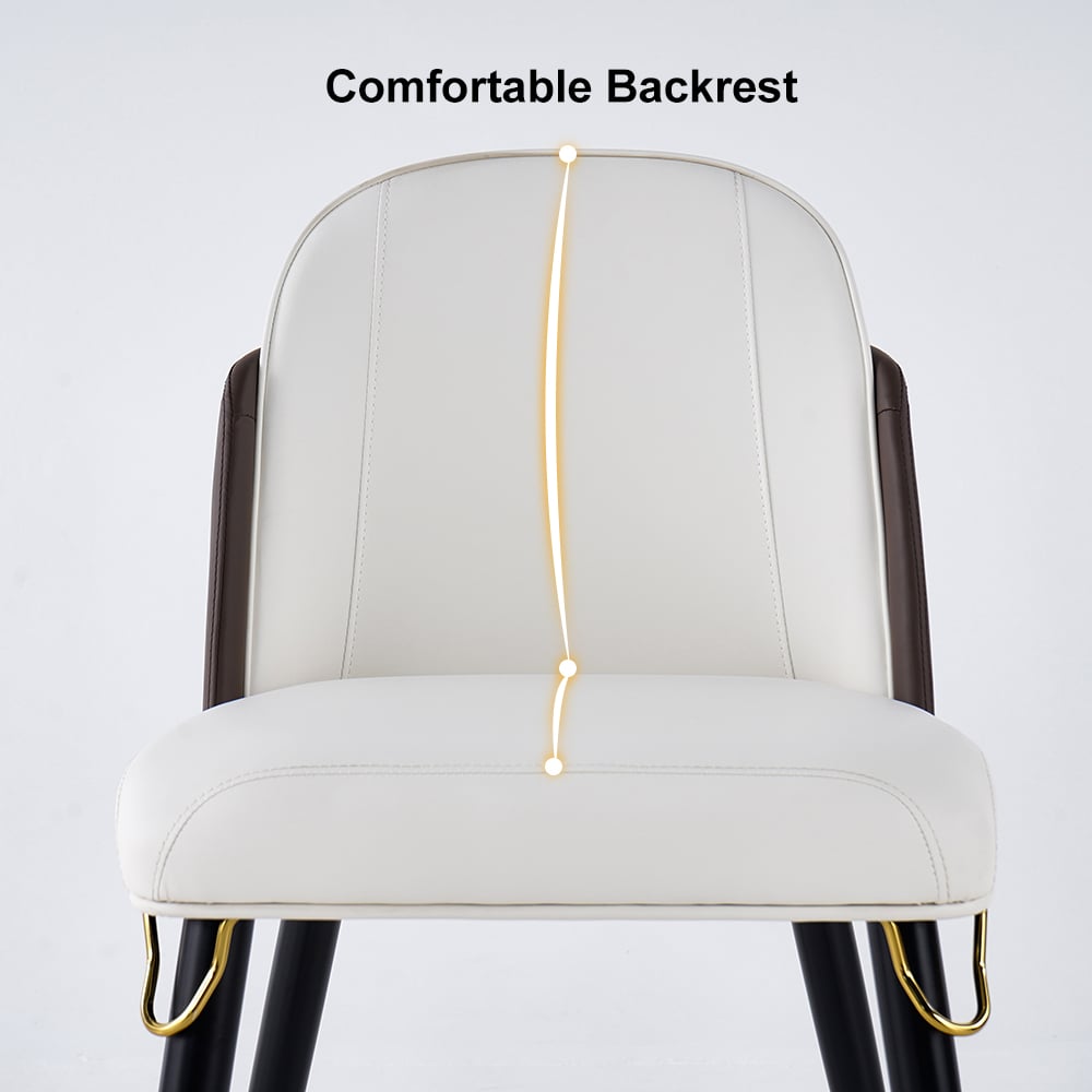 Questions and Answers for Set of 2 Modern PU Leather Dining Chairs with Upholstered Warm White