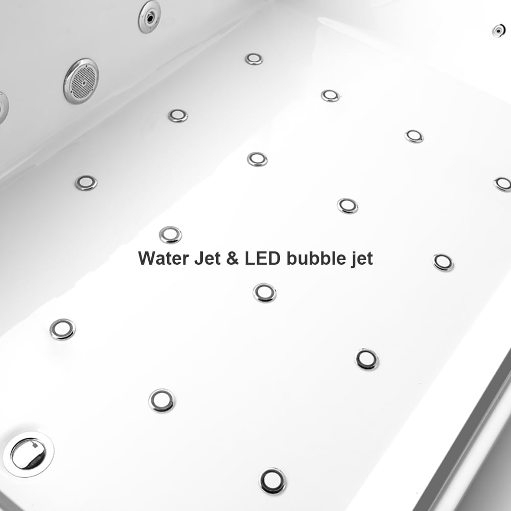 Questions and Answers for 71" Double Jacuzzi Bathtub with Jetted Massage & Ambient Lighting