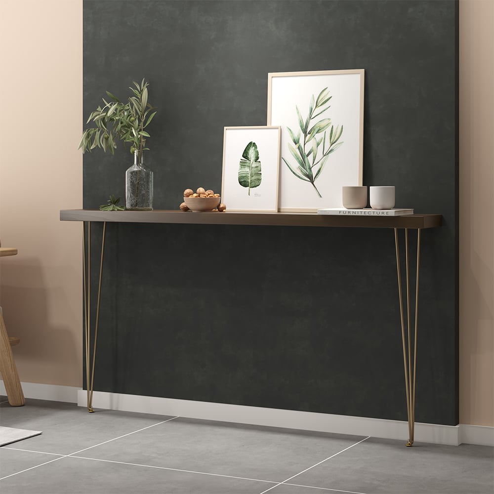 Questions et Réponses pour Console rectangulaire étroite en noyer rustique de 1000 mm et ensemble de banc de rangement pour chaussures en bois