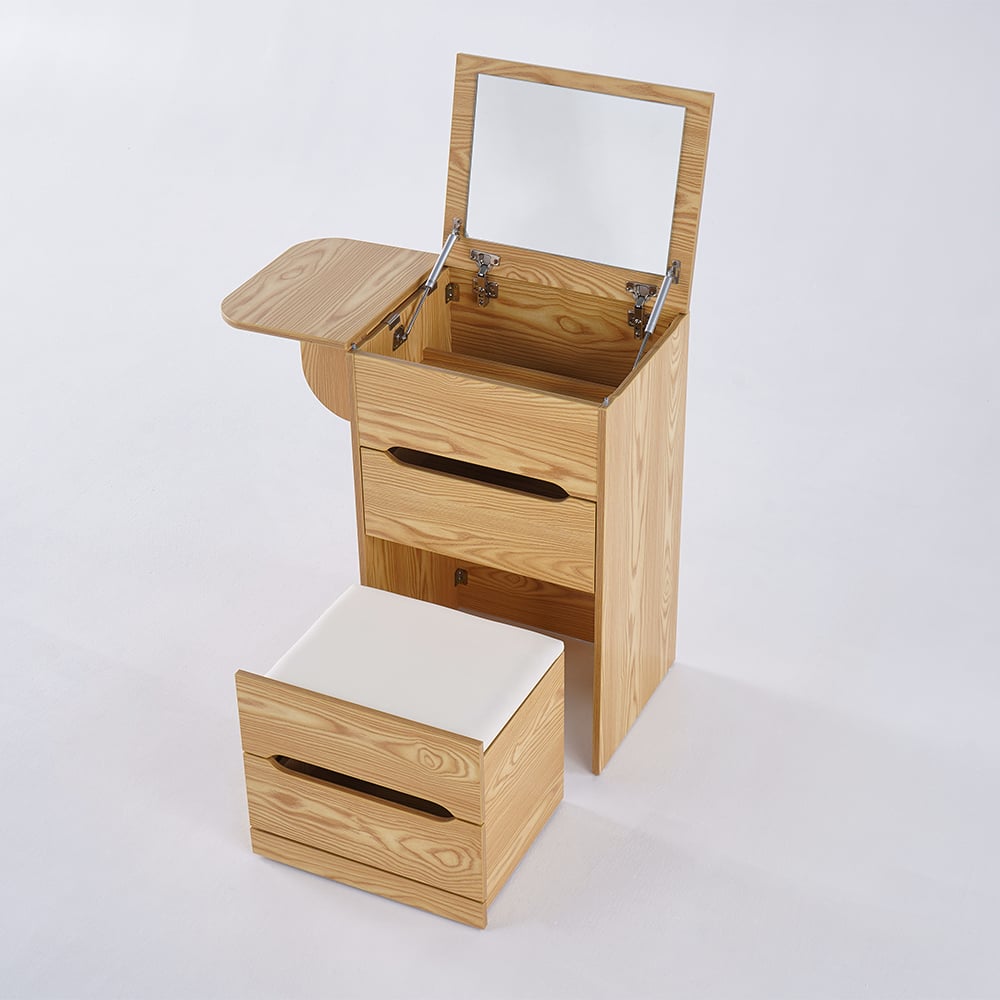 Customer Reviews for Nordic Flip Top Natural Dressing Table Mini with Stool & Mirror