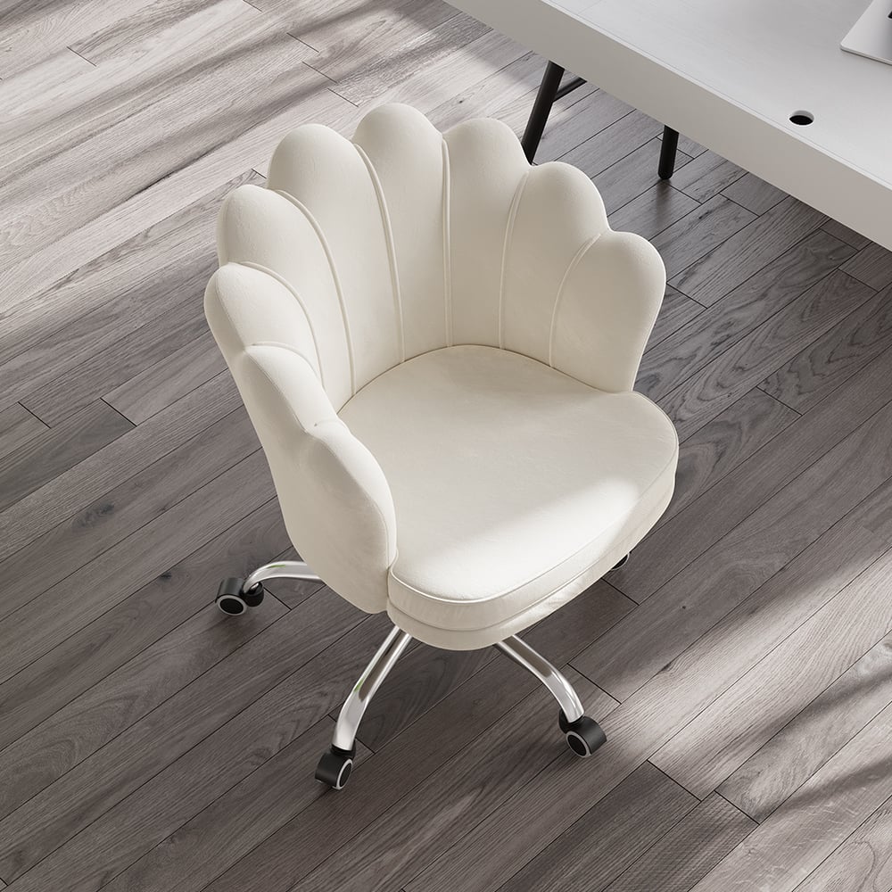 Customer Reviews for Beige Modern Swivel Office Chair Velvet Upholstered Task Chair Adjustable Height