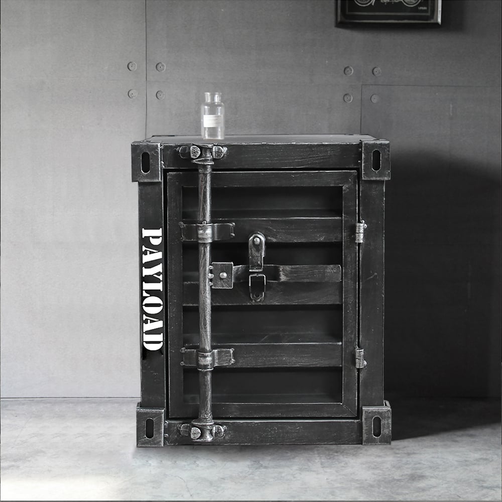 Vragen en antwoorden voor Ctainer industriële zwarte nachtkastje bijzettafel met opbergruimte en plank met metalen frame