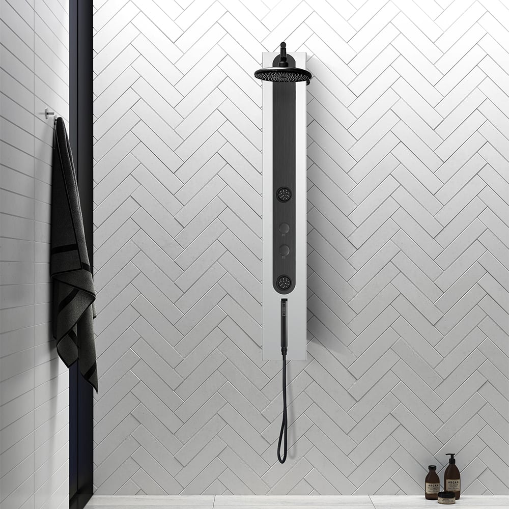 Questions and Answers for Chrome 55" Rainfall Shower Panel with Handheld Shower Adjustable Shower Head & Body Jets