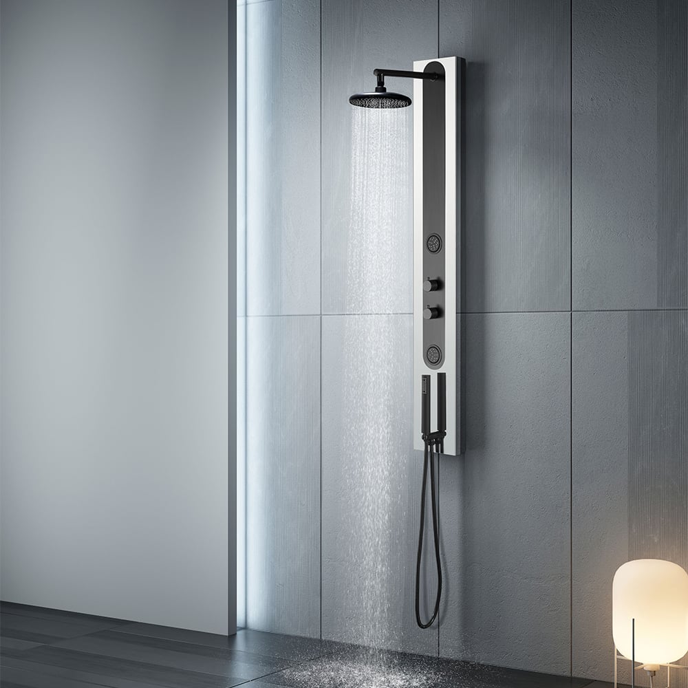 Questions and Answers for Chrome 55" Rainfall Shower Panel with Handheld Shower Adjustable Shower Head & Body Jets