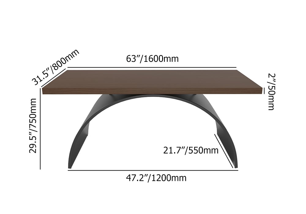 63" Industrial Rectangular Writing Desk & Office Desk Chair Set High Back Solid Wood weights dimensions image