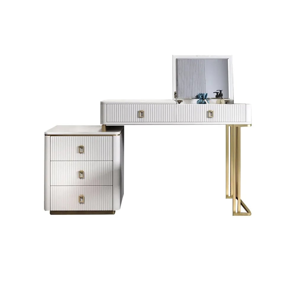 Questions and Answers for Modern Makeup Vanity Expandable Dressing Table with Cabinet Mirror Included