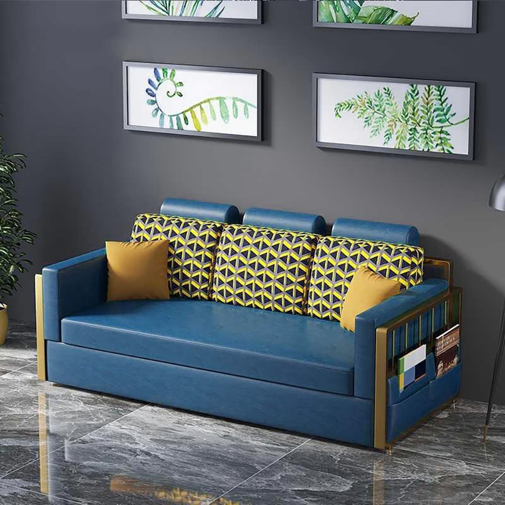 Avis Clients sur Lit superposé moderne en bois, canapé-lit convertible 3 places, oreillers inclus