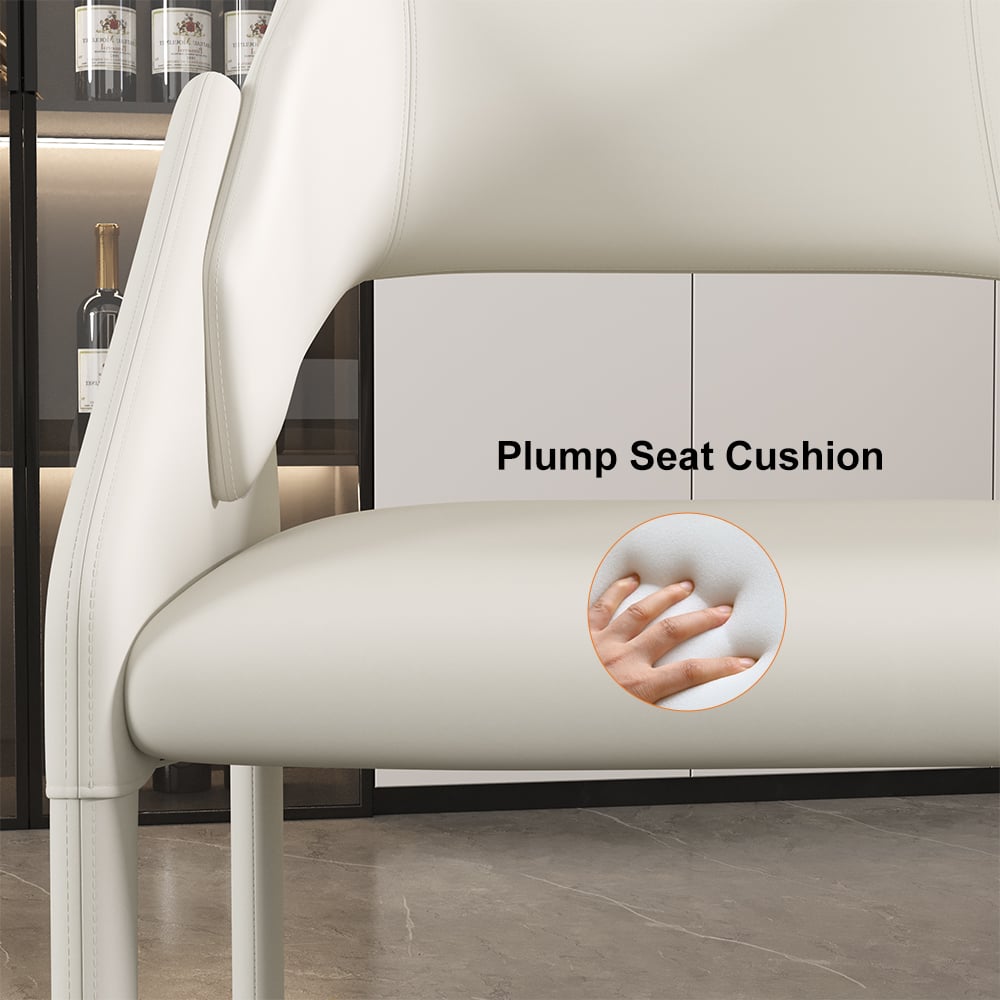 Customer Reviews for Modern White Faux Leather Dining Chair Open Back Dining Room Chairs (Set of 2)