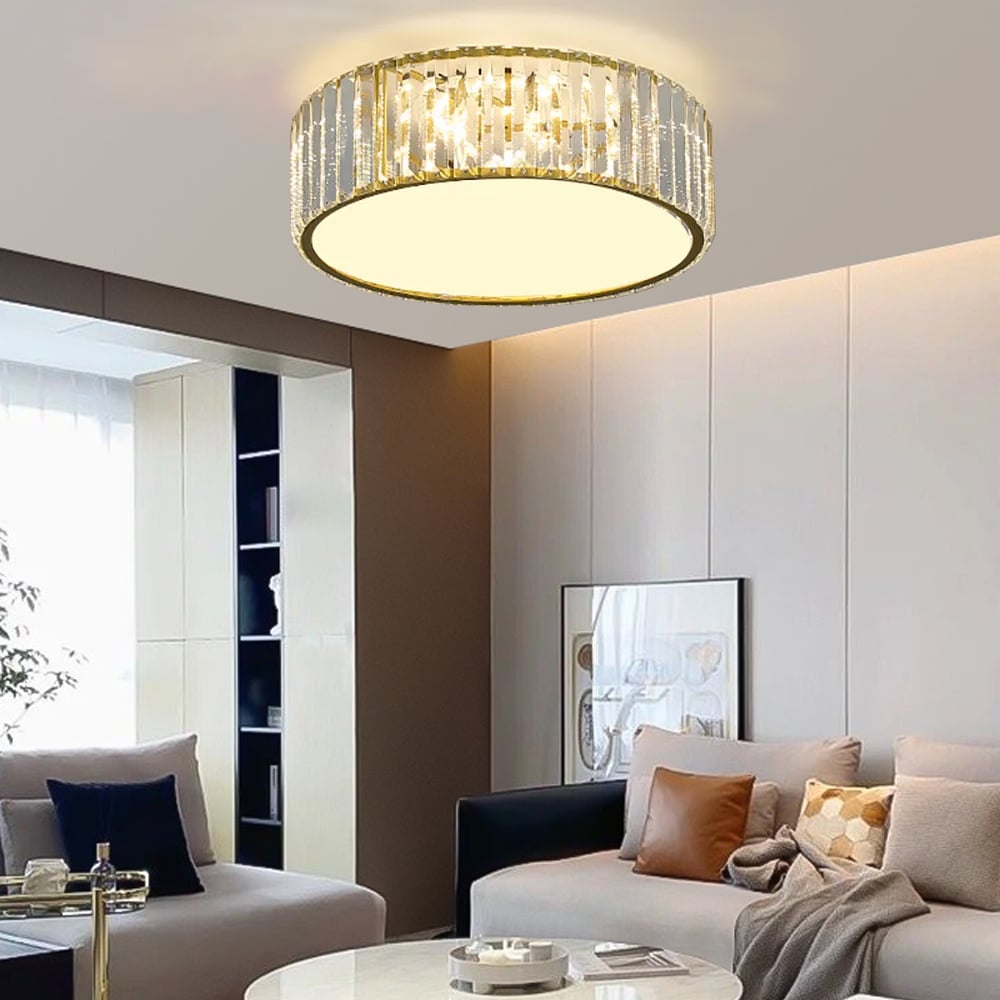 Otázky a odpovědi pro Moderní bubnové akrylové 5-lehké zapuštěné světlo ve zlatě s křišťálem