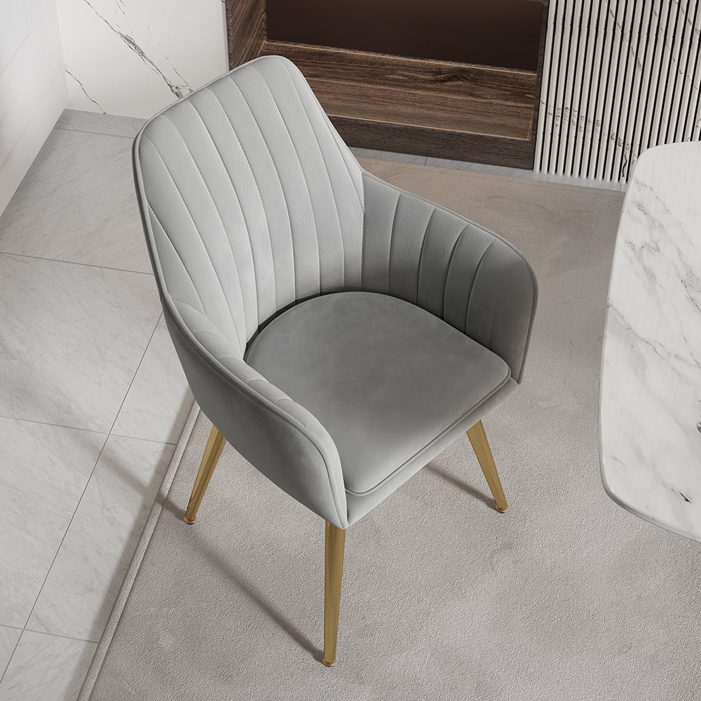 Questions and Answers for Set of 2 Modern Dining Chairs with Velvet Upholstery Light Gray