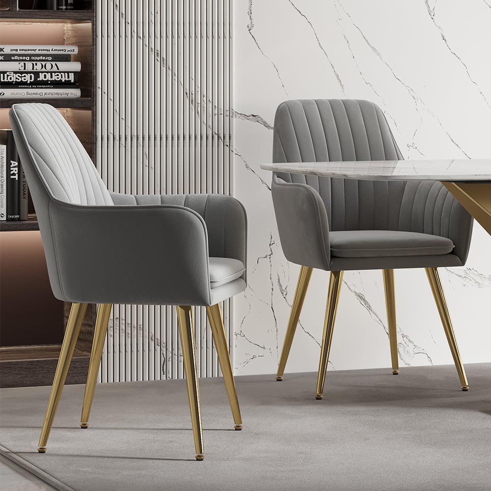 Questions and Answers for Set of 2 Modern Dining Chairs with Velvet Upholstery Light Gray