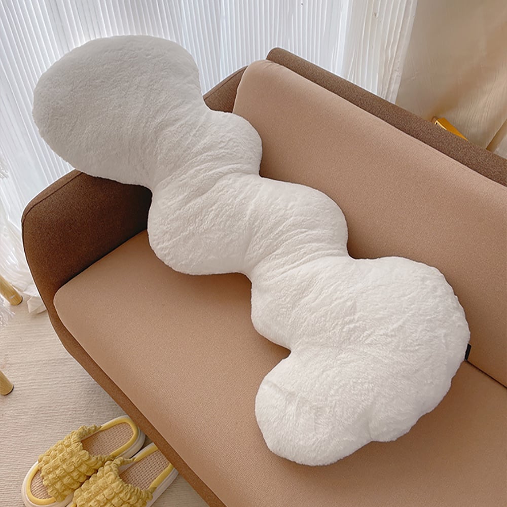 Questions et Réponses pour Coussin intégral ondulé en peluche de coton blanc pour dormir au chevet 19 x 34 pouces