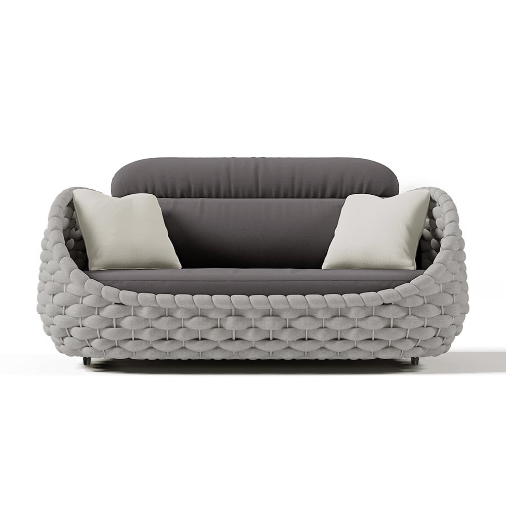 3 Seater Woven Outdoor Sofa Patio Couch - Thumbnail 3