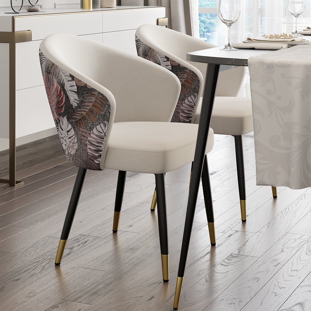 Questions and Answers for Modern dining chair with white velvet upholstery