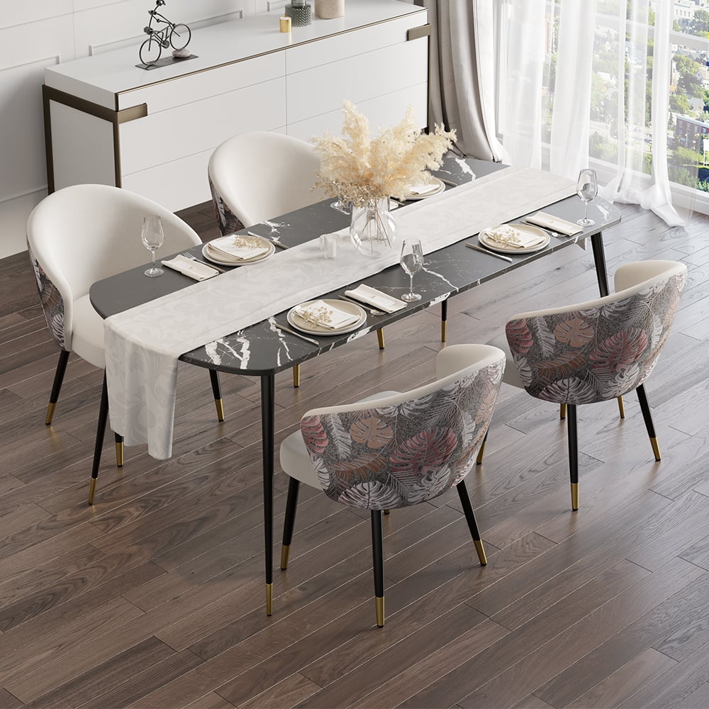 Questions and Answers for Modern dining chair with white velvet upholstery