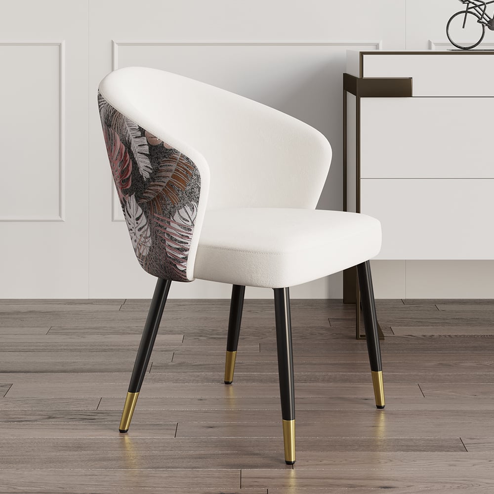 Questions and Answers for Modern dining chair with white velvet upholstery