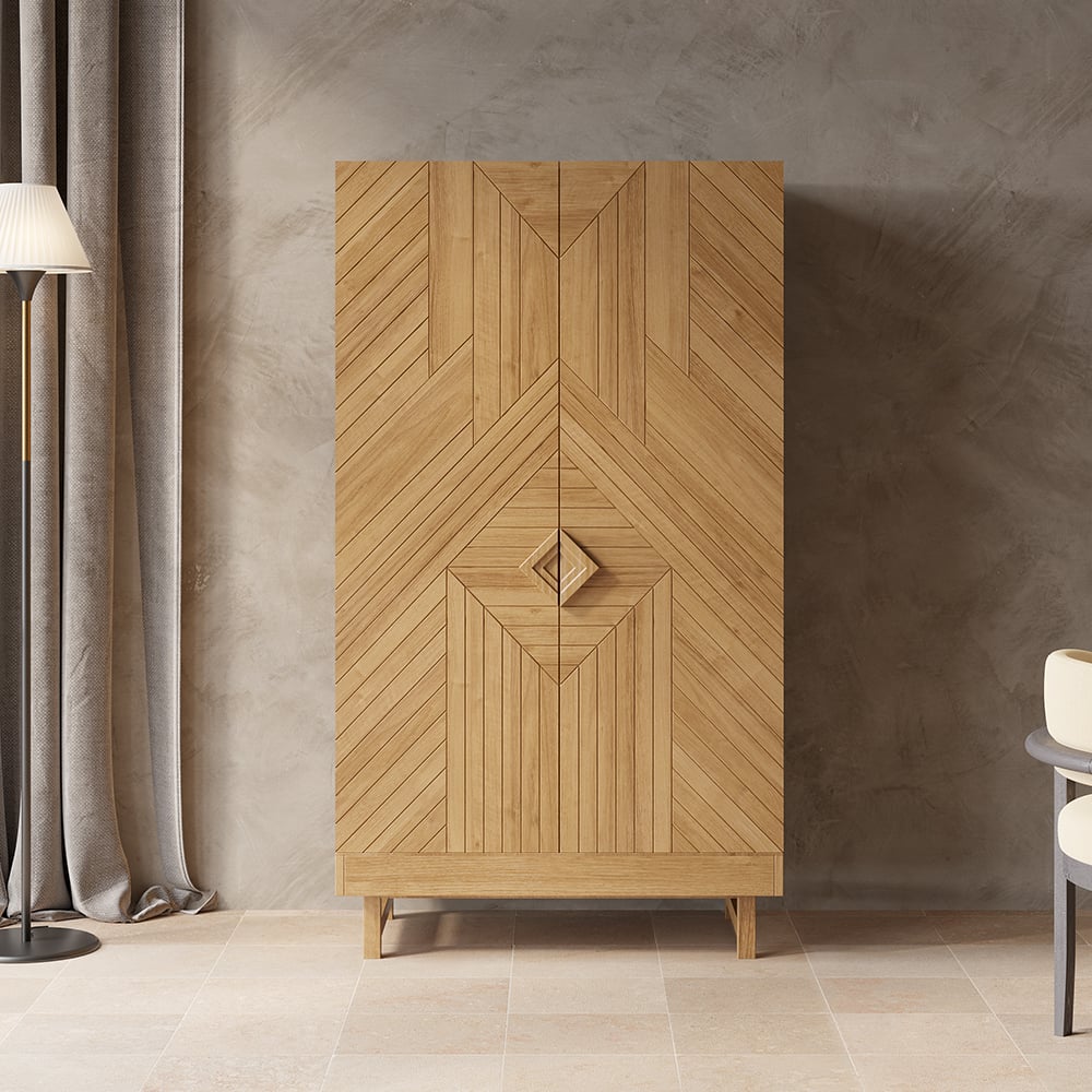 Questions and Answers for Modern Tall Home Bar Cabinet Pine Wood Wine Cabinet with Storage