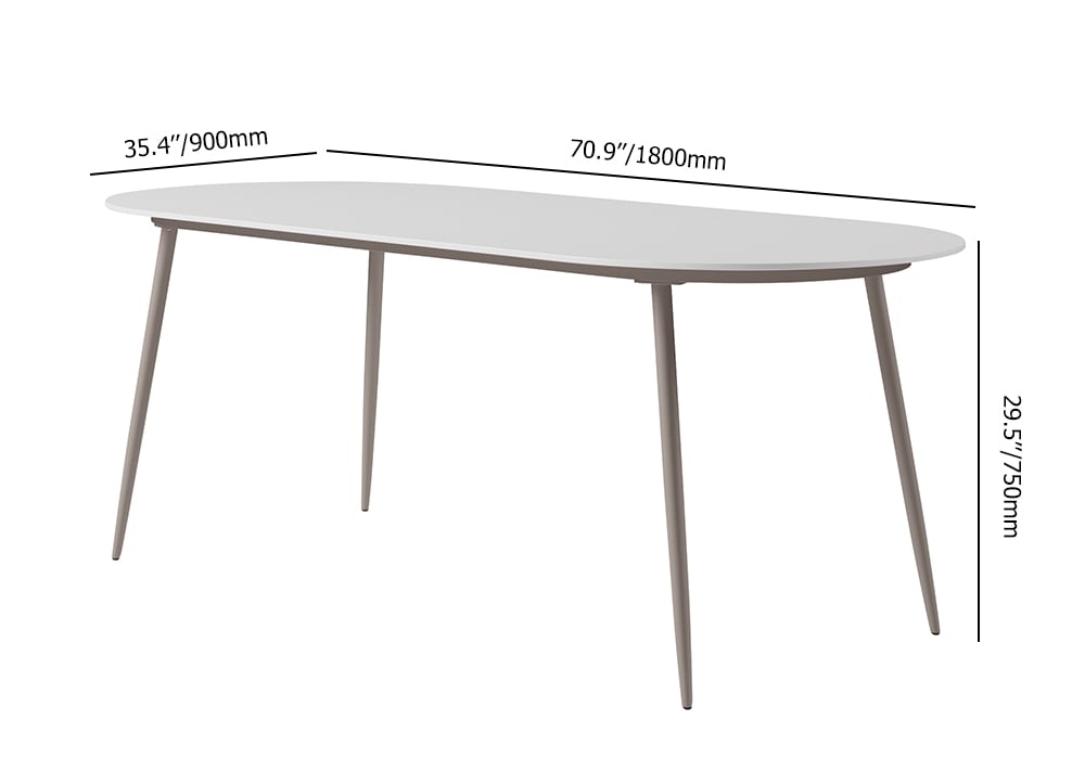 7 Pieces Outdoor Dining Set with Oval Faux Marble Top Table and Rope Woven Armchair