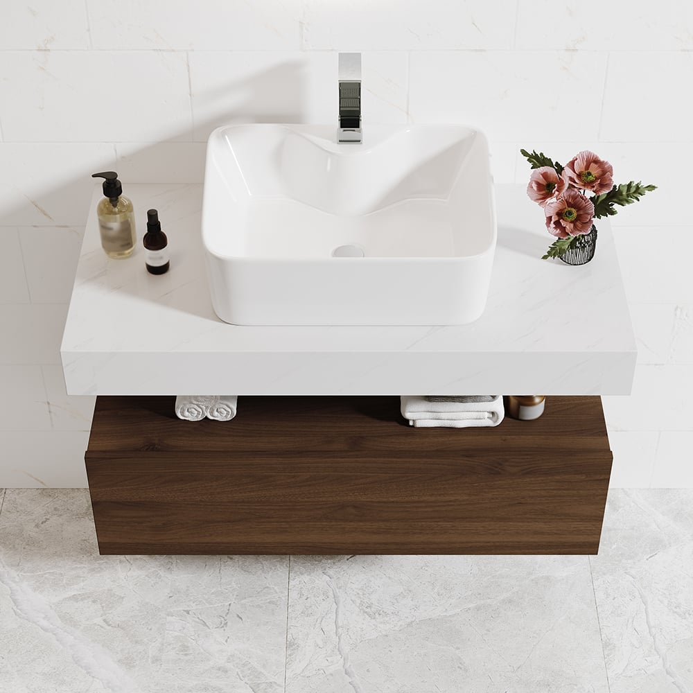 Hodnocení zákazníků pro položku 35" moderní plovoucí koupelnová toaletní sada s jedním umyvadlem bílé a ořechové