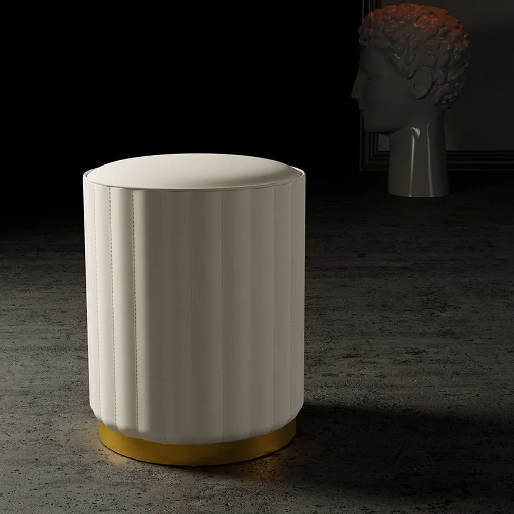 Questions and Answers for Modern White Round PU Leather Upholstered Backless Vanity Stool