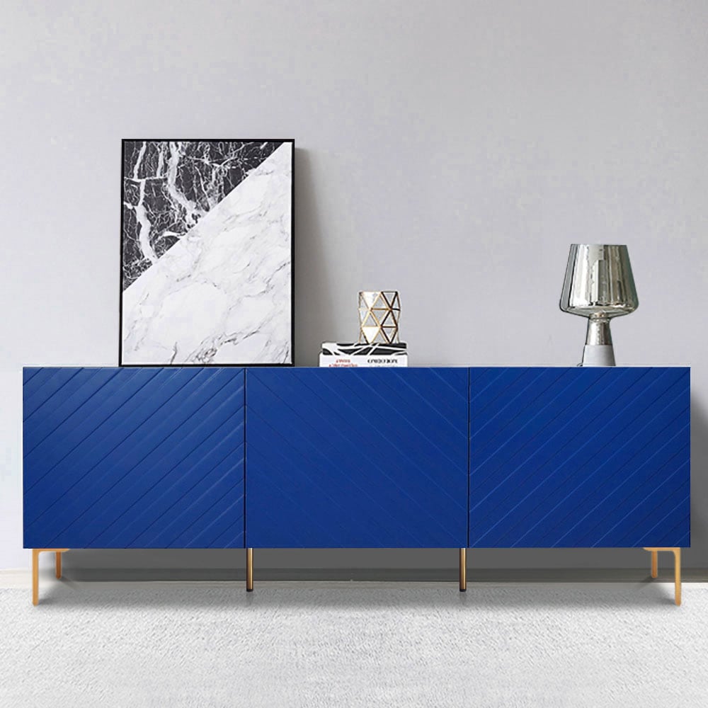 Questions and Answers for Modern 1800mm Blue Buffet Sideboard Table with Gold Legs & 3 Doors