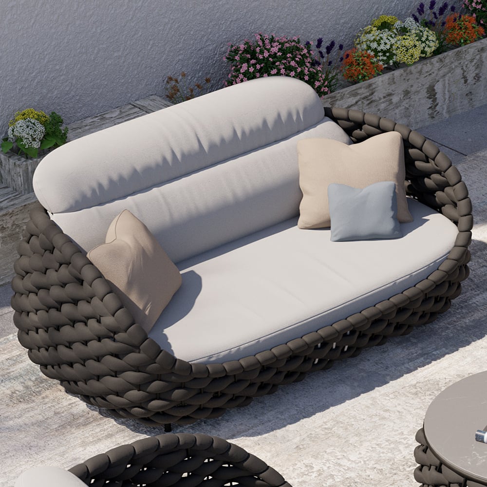 Questions and Answers for Tatta 3 Seater Modern Woven Textilene Rope Outdoor Sofa with Removable Cushion Black