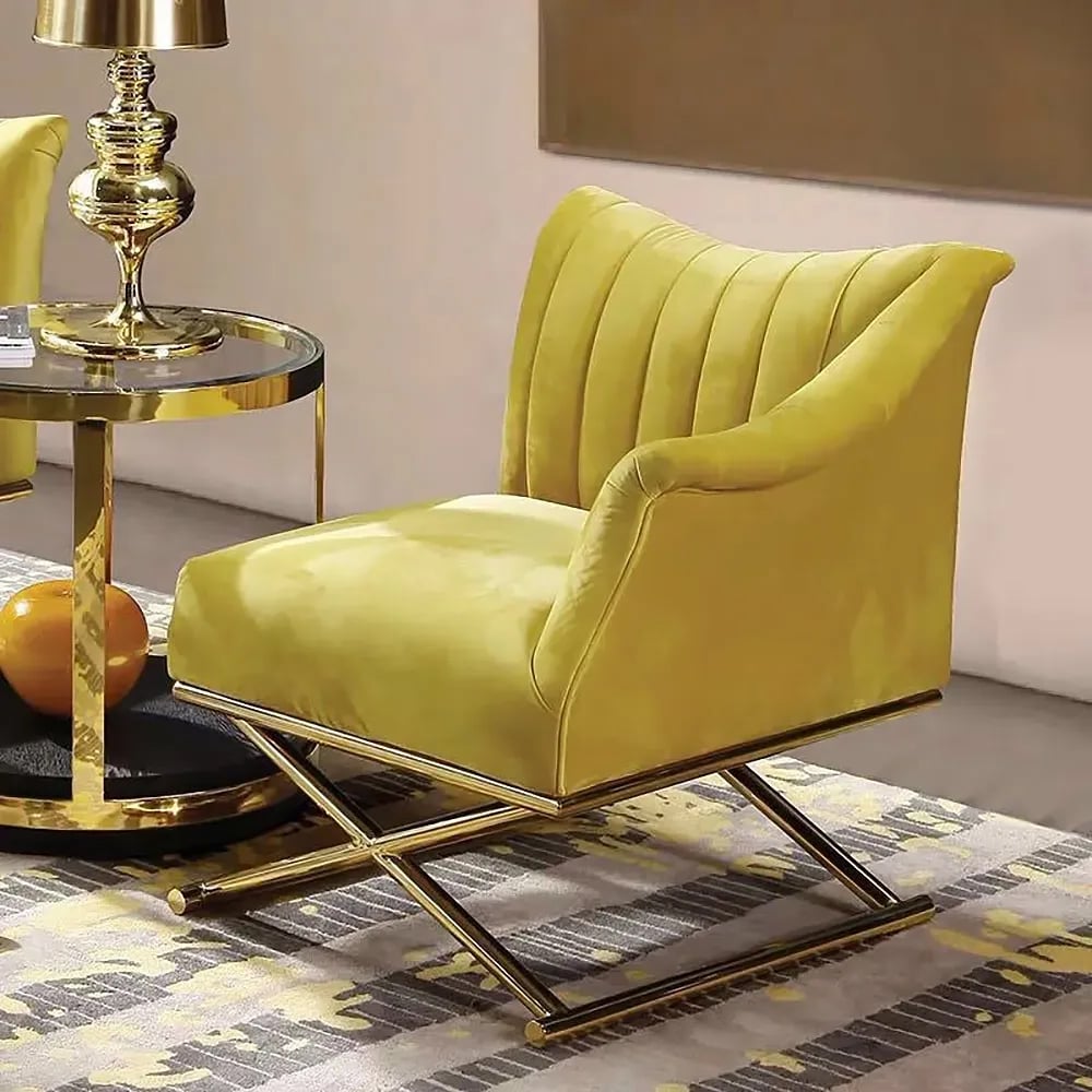 Customer Reviews for Glam Accent Chair Velvet Upholstered in Gold Legs Style in B Left Side Chair