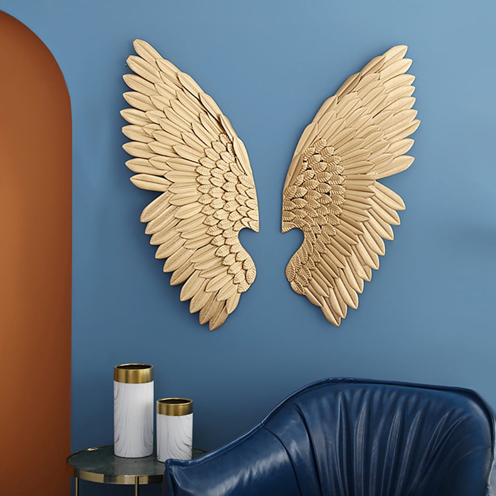 Customer Reviews for 830mm Luxury 2 Pieces Gold Wing Wall Decor Home Angel Wing Art Set