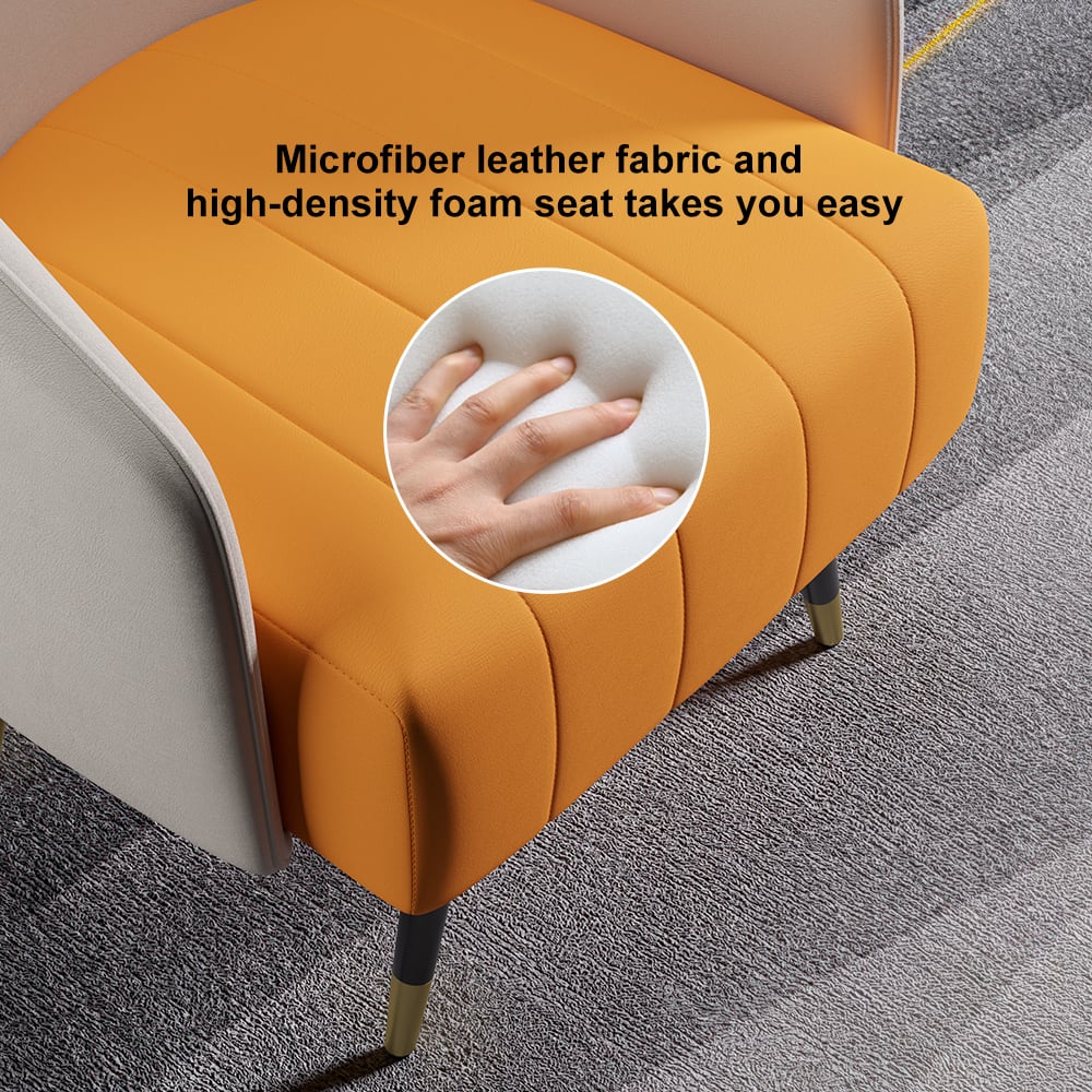Leather Accent Chair with High Back highlight image