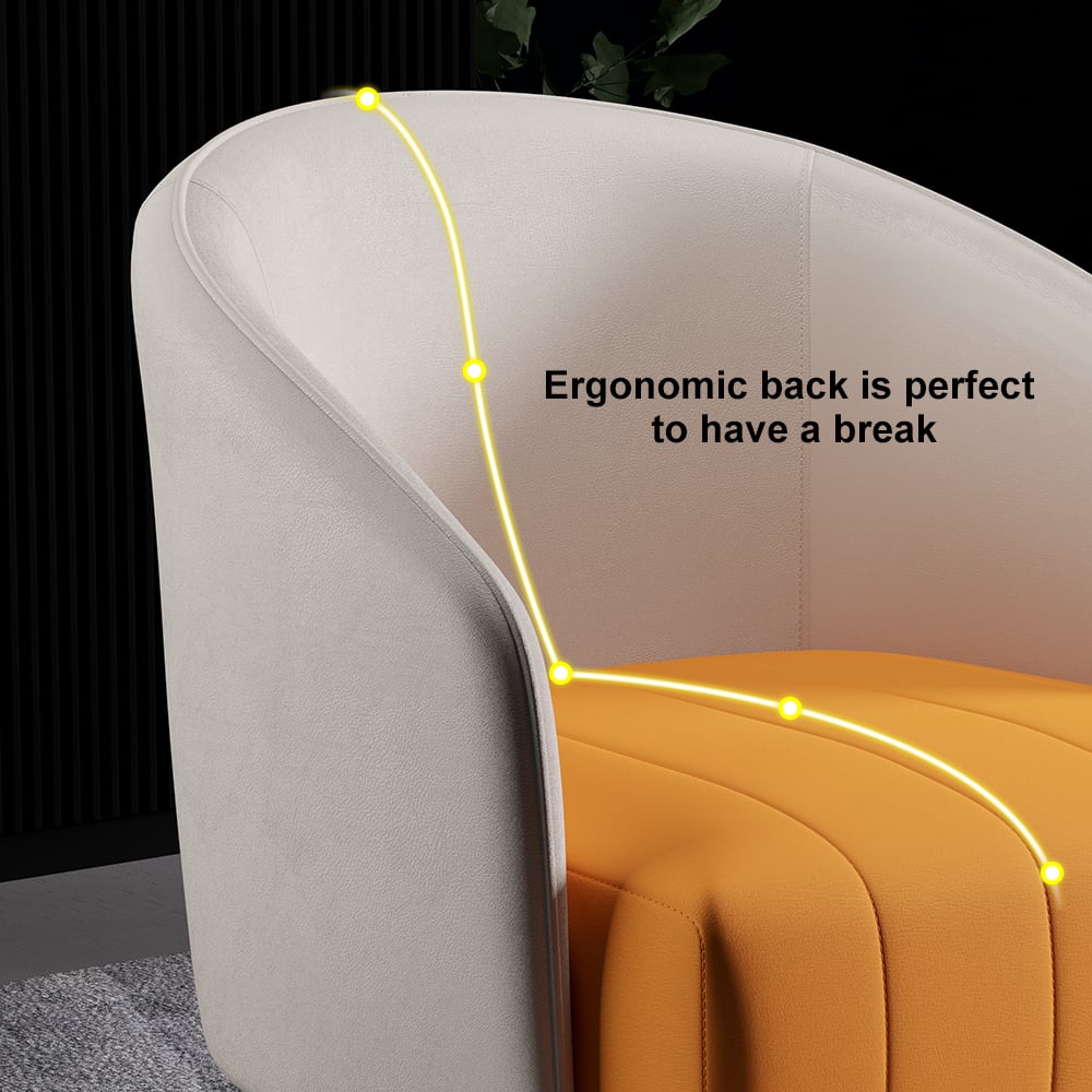 Leather Accent Chair with High Back highlight image