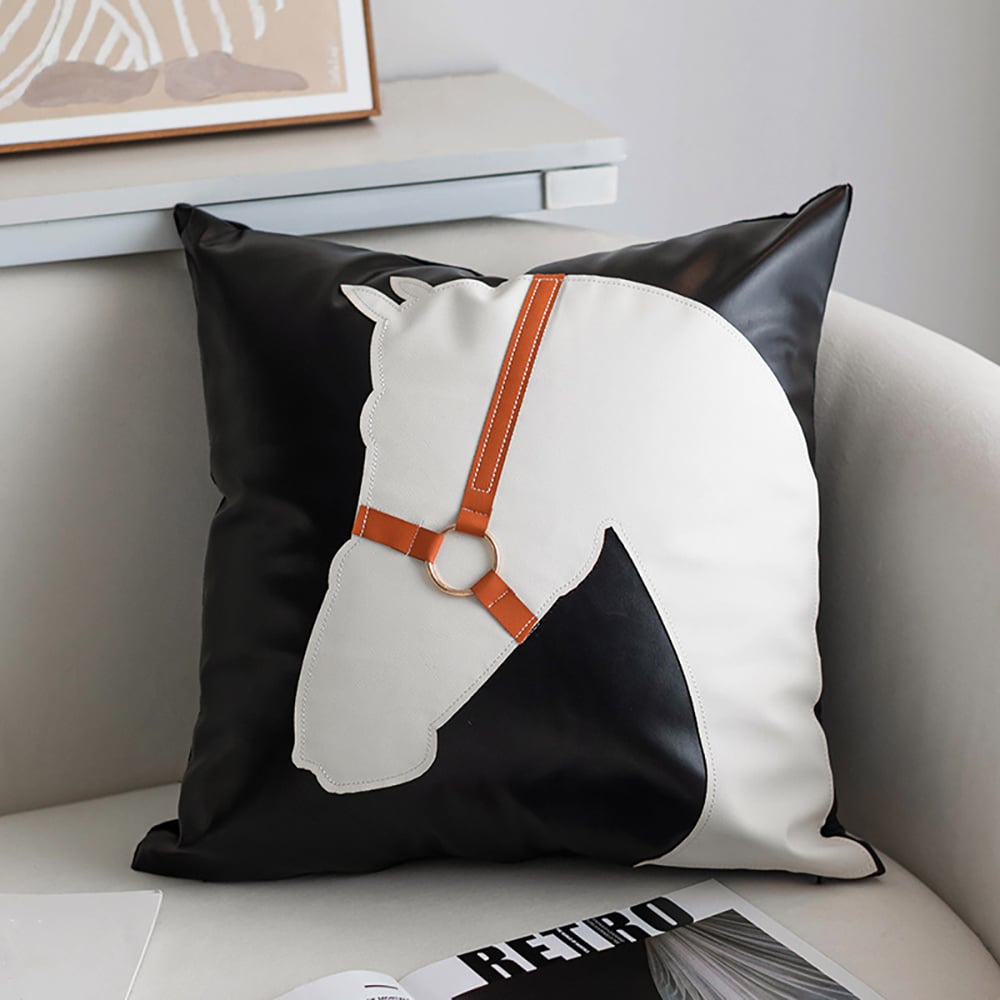 Questions and Answers for 450mm x 450mm Modern Horse Head Decorative Throw Pillow Cover Cushion Cover Protector