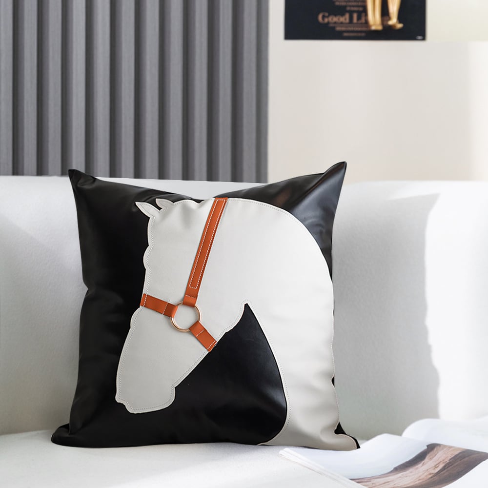 Questions and Answers for 450mm x 450mm Modern Horse Head Decorative Throw Pillow Cover Cushion Cover Protector