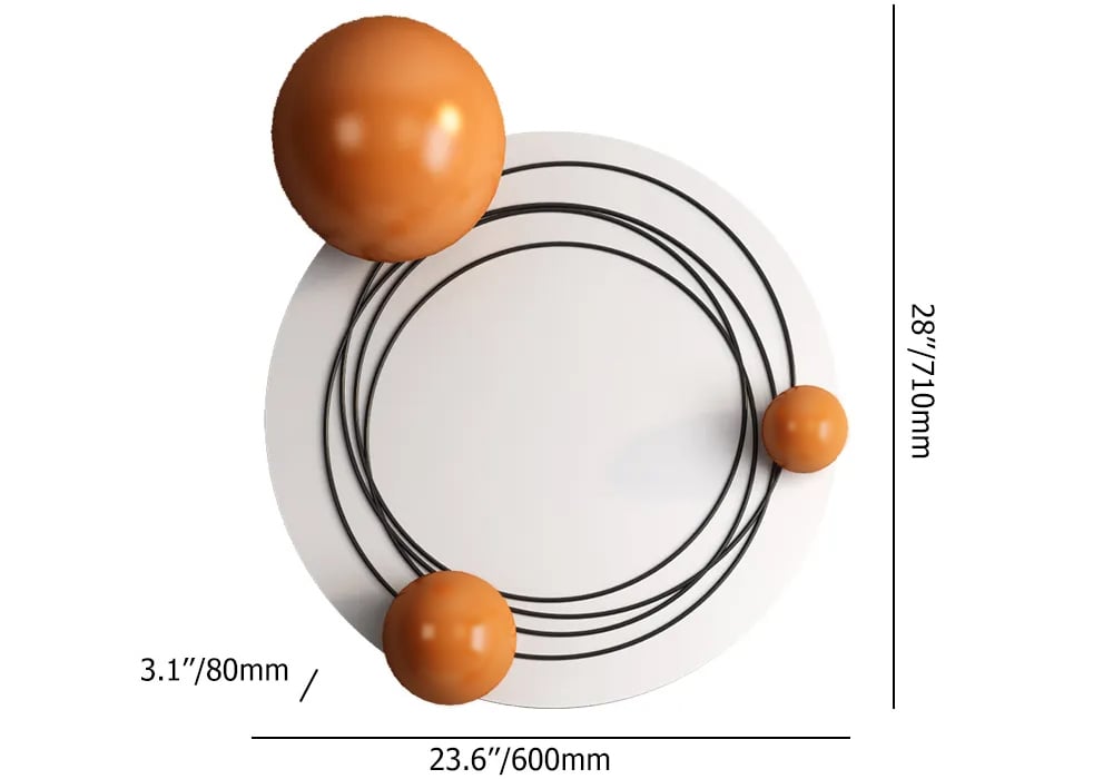 Vragen en antwoorden voor 3D moderne ronde abstracte metalen wanddecoratie creatieve hangende kunst